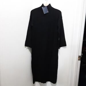 Pomander Place Vivianne Midi Cozy Knit Sweater Dress Black